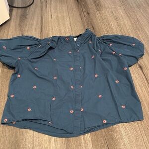 ANTHROPOLOGIE FLORAL TOP SIZE LARGE